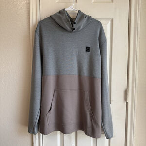 Maven XL Gray & Tan Pullover Hoodie Sweater Active Wear Pouch In Front